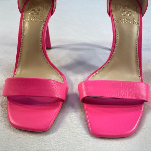 NWOB Vince Camuto Lauralie Hot Neon Pink 3.5” Ankle Strap Stilettos Size 6 - Picture 3 of 14
